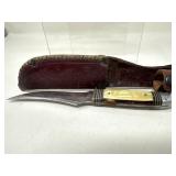 Vintage Fixed Blade Knife w/ Leather Sheath