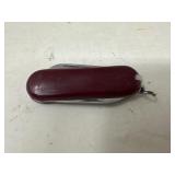 Compact Maroon Multi-Tool Pocket Knife