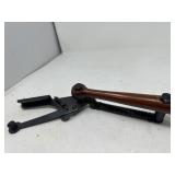 Vintage Leather-Wood Gunsmithï¿½s Rifle Rest Clamp