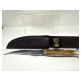 Vintage Stag Handle Hunting Knife w/ Sheath