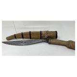 Primitive Handcrafted Knife w/ Wood Sheath