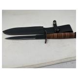 U.S. Military Style Combat Dagger w/ Leather Grip