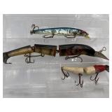 Vintage Jointed Fishing Lures Trio
