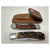 Two Folding Knives with Case