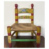 Antique Hand-Painted Folk Art Childï¿½s Chair