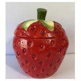 Strawberry Ceramic Cookie Jar