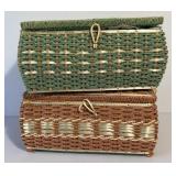 Wicker Sewing Baskets w/ Contents