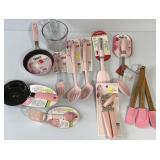 New Pink Kitchen Utensils Lot A