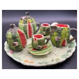 Miniature Watermelon Resin Tea Set
