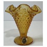 Fenton Glass Petite Hobnail Vase w/ Ruffled Edge
