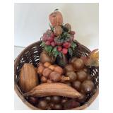 Handcarved Wooden Fruit & Kim Originals Plastic