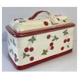 New Red Cherry Ceramic Bread Box