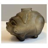 Anchor Hocking Gray Glass Piggy Bank