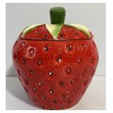 Strawberry Ceramic Cookie Jar