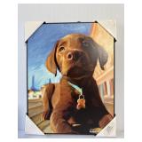 New Brown Lab Dog Art Print On Board