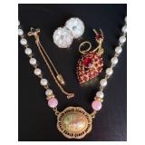 Vintage Brooch, Necklace, Earrings & Lapel Pin