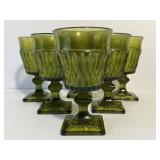 Indiana Glass Mount Vernon Green Goblet Set