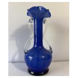 Art Glass Hand-Blown Cobalt Vase