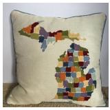 Michigan Needlepoint Throw Pillow