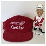 Vintage Detroit Red Wings Hat & Draper Bobblehead