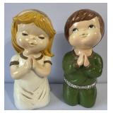 Ardco Praying Boy & Girl Chalkware Figures