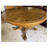 Round Oak Clawfoot Dining Table
