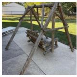 Rustic Log Porch Swing
