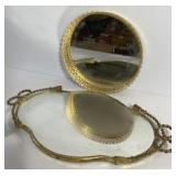 Mirrored Vanity Tray Pair