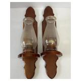 Wall Candle Sconces w/ Hurricane Glass