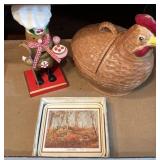 Rooster Cookie Jar, Nutcracker & Coasters