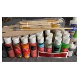 Acrylic Paint & Brush Lot  100+ Piece Set