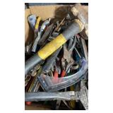 Box of Mixed Hand Tools  Wrenches, Pliers,