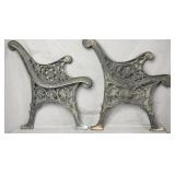 Victorian Cast Iron Garden Bench Ends PairPair
