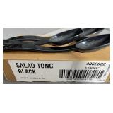 Black Serving Utensils  3 Spoons & 6 Salad Tongs