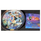 Disney Parks Aladdin Pin Set w/ Pocahontas Plate