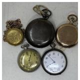 Five assorted pocket watches