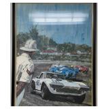 Corvette Racing Illustration in Frame