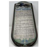 Hints for Happy Motoring Plaque