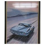 Corvette Sting Ray Racing Artwork in Frame