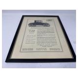 Framed Vintage Chevrolet Advertisement