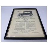 Framed Chevrolet Advertisement