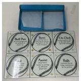 Baseball Glass Coasters Set of Six