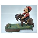 Vintage Jockey on Horse Cast Iron Bank
