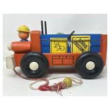 Vintage Playskool Wooden Pull Truck  School