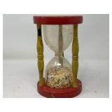 Vintage Wooden Hourglass Toy  Colorful