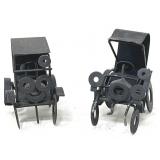 Pair of Handmade Metal Car Sculptures