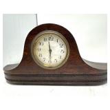 Vintage Wood Tambour Mantel Clock