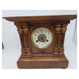Antique Wooden Mantel Clock with Columns