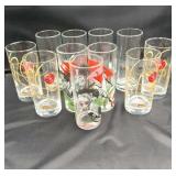 Assortment of highball glasses 11 pieces total.