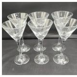 Martini or cocktail glasses etched. Set of 6